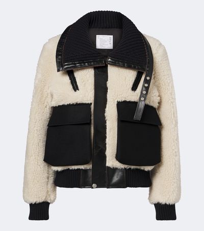 Sacai Sacai Paneled wool-blend blouson jacket