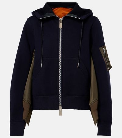 Sacai Sacai Paneled zip-up hoodie