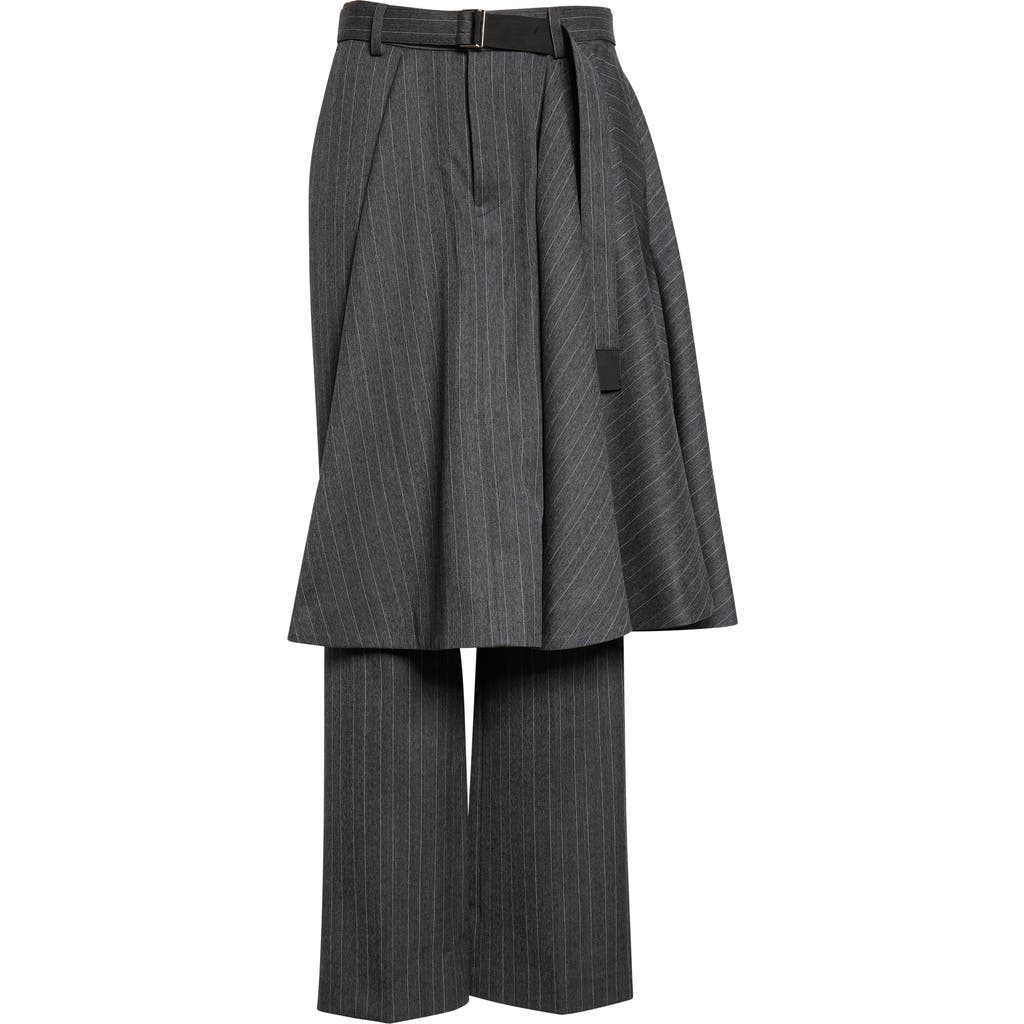 Sacai Sacai Pinstripe Skirt Layered Trousers