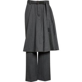 Sacai Sacai Pinstripe Skirt Layered Trousers