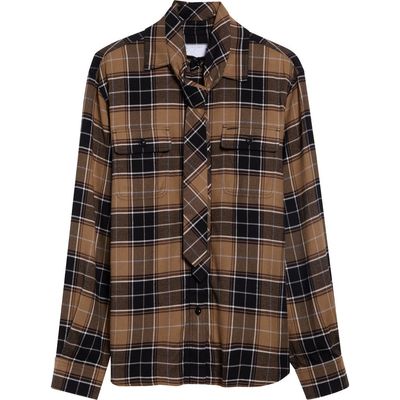 Sacai Sacai Plaid Flannel Necktie Button-Up Shirt