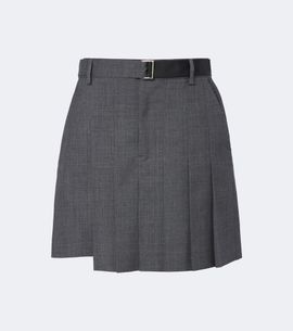 Sacai Sacai Pleated asymmetric wool miniskirt