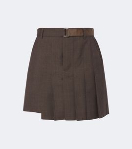 Sacai Sacai Pleated asymmetric wool skort