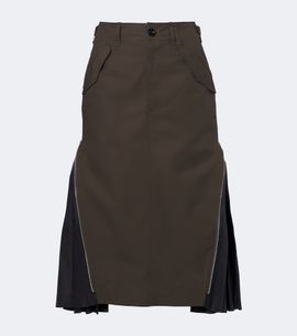 Sacai Sacai Pleated cotton midi skirt