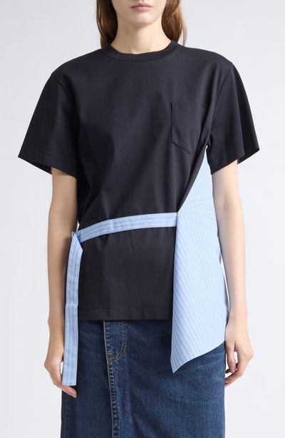 Sacai Sacai Poplin Mixed Media T-Shirt