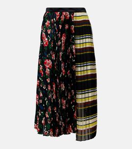 Sacai Sacai Printed plissÃ© midi skirt