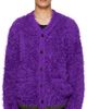 sacai sacai Purple Furry Knit Cardigan - 1