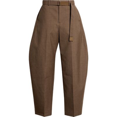 Sacai Sacai Silk & Cotton Barrel Leg Trousers