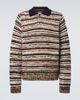 Sacai Sacai Striped cotton-blend polo sweater - 1