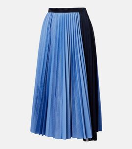 Sacai Sacai Striped cotton-blend poplin midi skirt