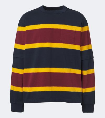 Sacai Sacai Striped cotton jersey sweatshirt