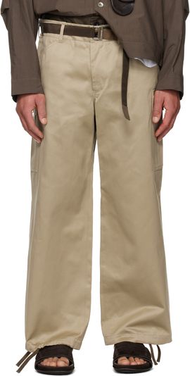 sacai sacai Tan Cotton Chino x Nylon Twill Cargo Pants