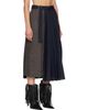 sacai sacai Taupe & Navy Herringbone x Suiting Midi Skirt - 2