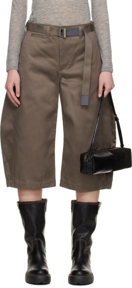 sacai sacai Taupe Cotton Chino Shorts