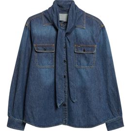 Sacai Sacai Tie Neck Denim Button-Up Shirt