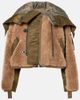 Sacai Sacai Twill-trimmed faux fur jacket - 1