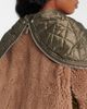 Sacai Sacai Twill-trimmed faux fur jacket - 7