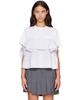 sacai sacai White Poplin Cotton Jersey T-shirt - 1
