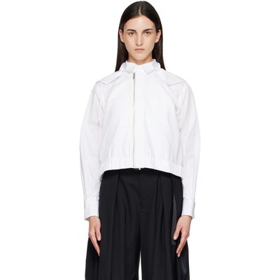 sacai sacai White Poplin Hoodie