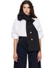 sacai sacai White Poplin x Suiting Shirt - 1