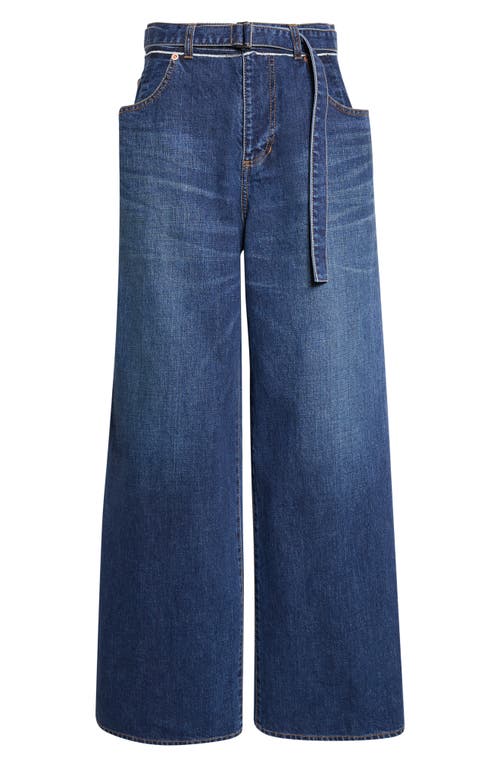 Sacai Sacai Wide Leg Self-Belt Jeans