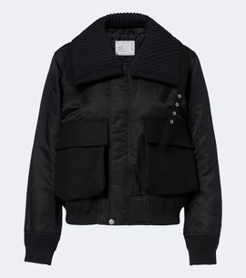 Sacai Sacai Wool-trimmed blouson jacket