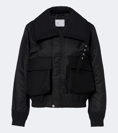 Sacai Sacai Wool-trimmed blouson jacket