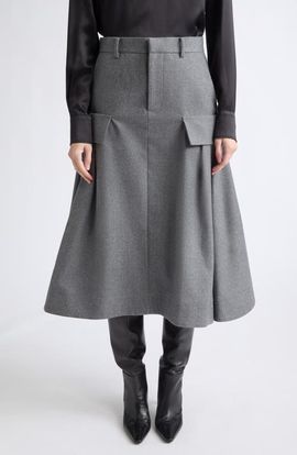 Sacai Sacai Wool Flannel Cargo Skirt