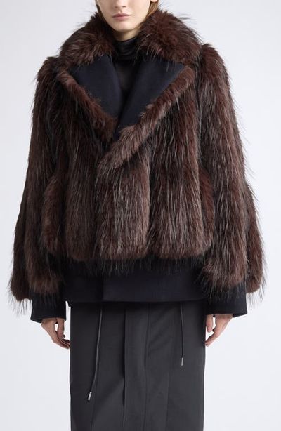 Sacai Sacai Wool Melton & Faux Fur Jacket