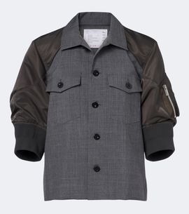Sacai Sacai Wool twill and technical jacket