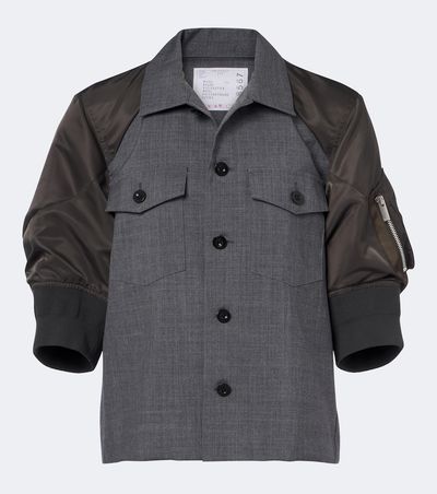 Sacai Sacai Wool twill and technical jacket
