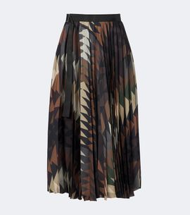 Sacai Sacai x A.P.C. plissé printed maxi skirt