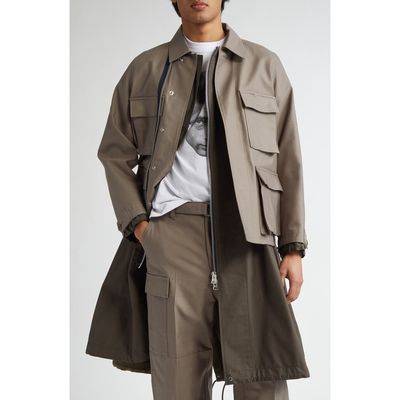 Sacai Sacai x WTAPS® Layered Mixed Media Coat