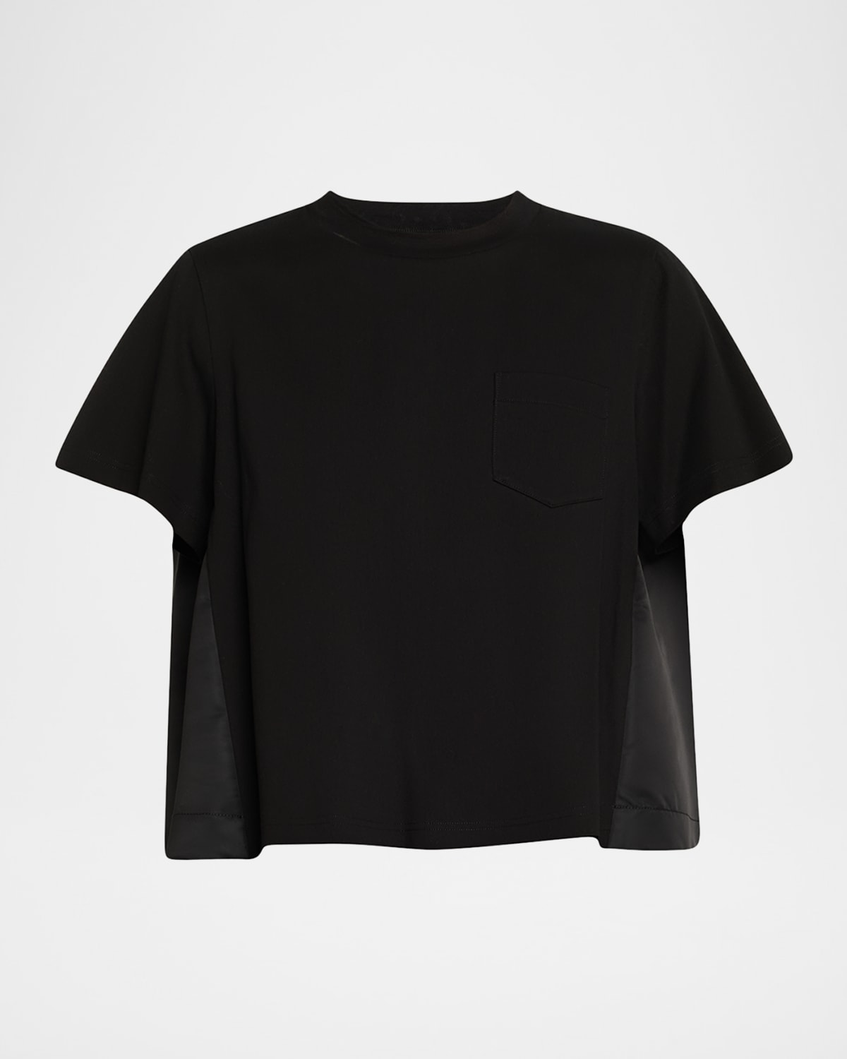 SACAI - Short-Sleeve Nylon Cotton T-Shirt