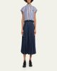 SACAI Striped Cotton Poplin Crop Button-Down Shirt - 2