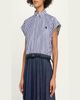SACAI Striped Cotton Poplin Crop Button-Down Shirt - 4