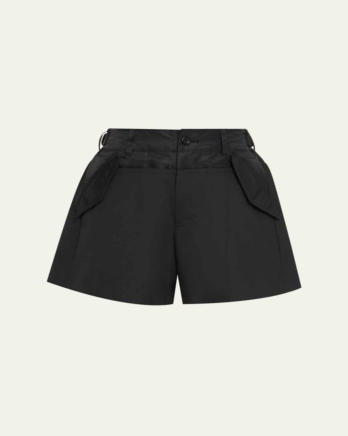 SACAI - Wide-Leg Hybrid Suiting Shorts
