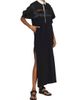 sacai Women's Mixed-Media Collared Maxi Dress - 2