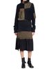 Sacai Women's Mixed-Media Wool-Mesh Midi-Skirt - 2