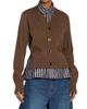 Sacai Women's Spliced Mixed-Media Poplin & Knit Cardigan - 3