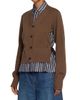 Sacai Women's Spliced Mixed-Media Poplin & Knit Cardigan - 4