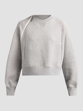 Sacai Women's Zip Sponge Crewneck Sweatshirt