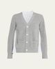 SACAI Wool Knit And Cotton Poplin V-Neck Cardigan - 1