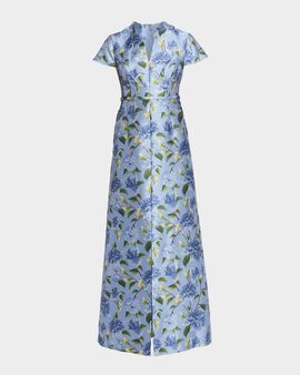 Sachin & Babi Marni Floral-Print Gazar Gown