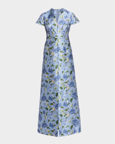 Sachin & Babi Marni Floral-Print Gazar Gown