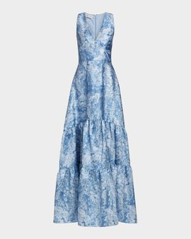 Sachin & Babi Rori Floral Mikado Gown