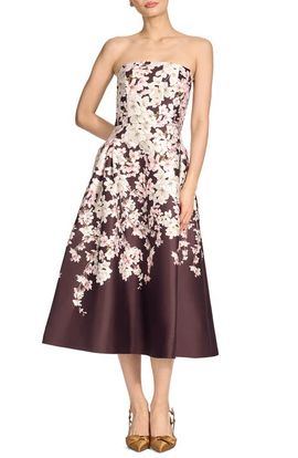 Sachin & Babi Sachin & Babi Shay Print Strapless Cocktail Dress