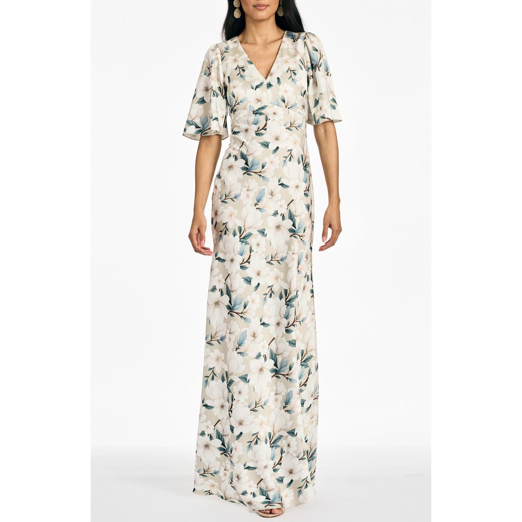 SACHIN BABI SACHIN BABI Mae Floral Flutter Sleeve Gown