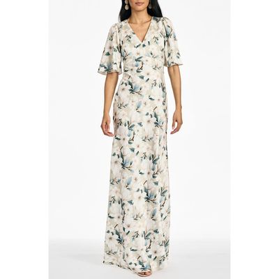 SACHIN BABI SACHIN BABI Mae Floral Flutter Sleeve Gown