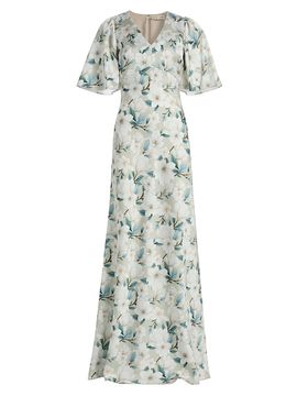 SACHIN BABI Women's Mae Floral Flutter-Sleeve Gown